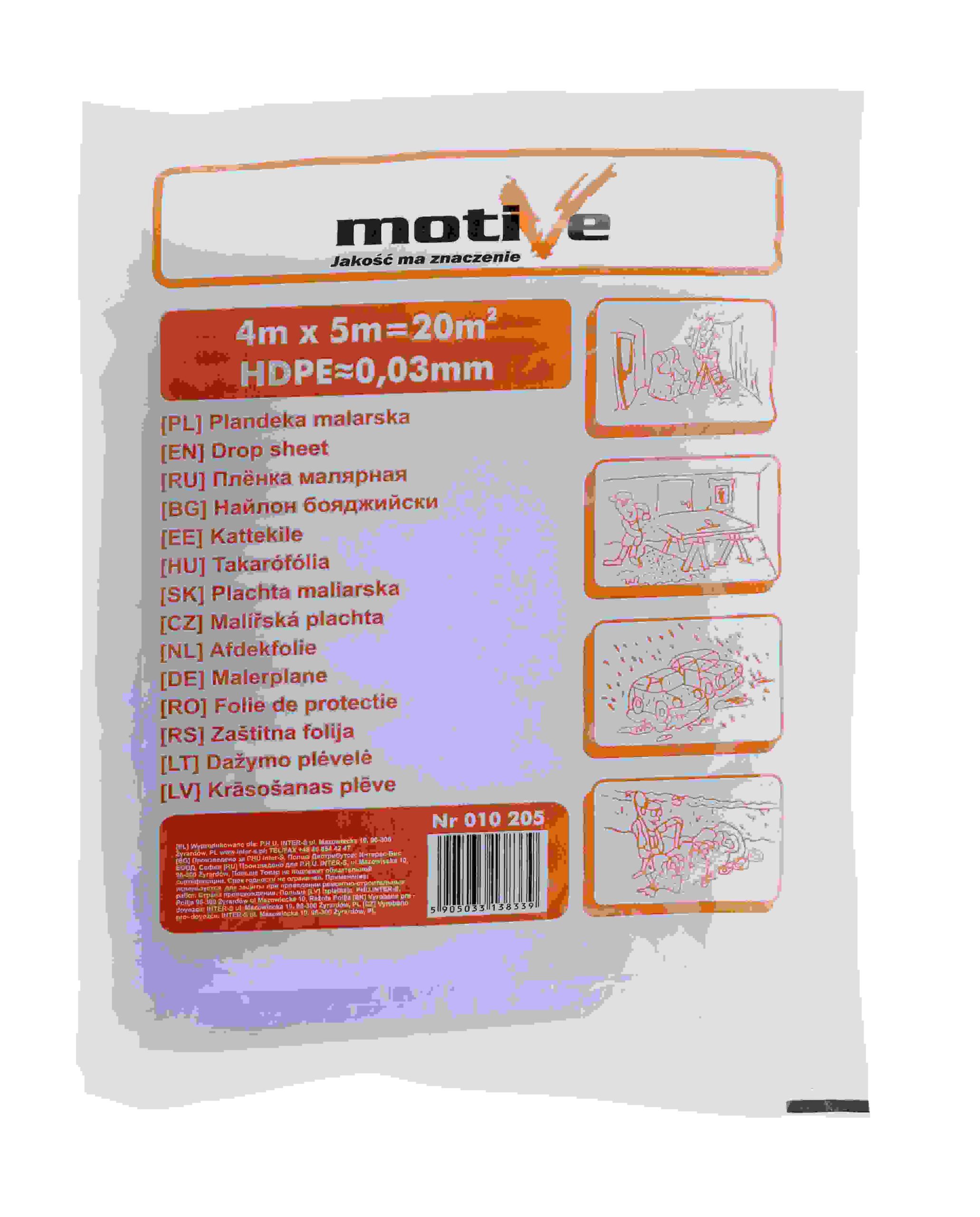 MOTIVE PLASTIC COVER 4MX5M 30MIC