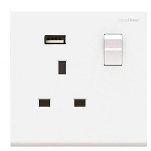 DURAGREEN WHITE SINGLE SOCKET WITH USB