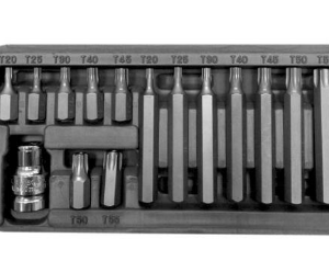 15 PCS TORX "SECURITY" BIT SET 10 MM T20-T55 10745 PROLINE