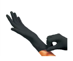 BLACK NITRILE GLOVES LARGE 100PCS 010492