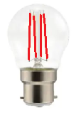 LED BULB FILAMENT CLEAR GLASS 4W RED