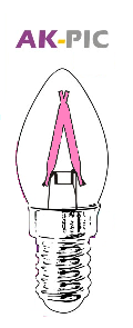 E14 2W LED BULB MINI CANDLE PINK