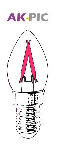 E14 2W LED BULB MINI CANDLE RED
