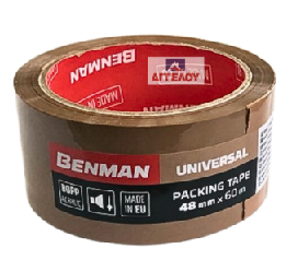 PACKING TAPE UNIVERSAL, LOW NOISE, BROWN, 48mmx60m, BENMAN 15040