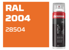 COLOR SPRAY, HIGH GLOSS PURE ORANGE, BENMAN, 400ml - RAL 2004 28504