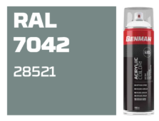 COLOR SPRAY, HIGH GLOSS TRAFFIC GREY A, BENMAN, 400ml - RAL 7042 28521