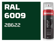 COLOR SPRAY, HIGH GLOSS FIR GREEN, BENMAN, 400ml - RAL 6009 28622