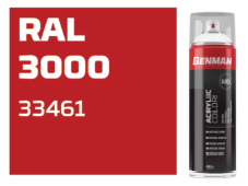 COLOR SPRAY, HIGH GLOSS FIRE RED, BENMAN, 400ml - RAL 3000 33461