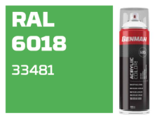 COLOR SPRAY, HIGH GLOSS GREEN, BENMAN, 400ml - RAL 6018 33481