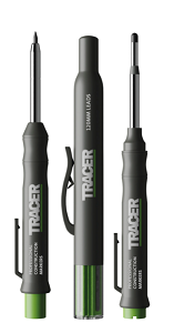 TRACER Complete Marking Kit w/ Long Nib Marker Pen, Deep Hole Construction Pencil, Replacement Lead set & Site Holsters AMK3